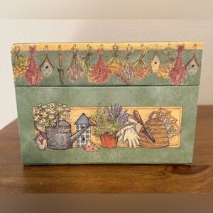 New Main Street Press “Herb Wagon” 4x6 Recipe Card Box Vintage 1998